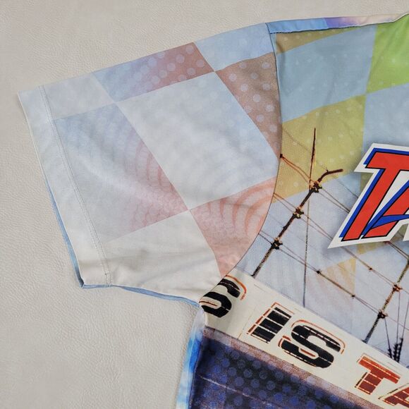 Mens NASCAR Checkered Flag Blue Multicolor Sublimated T-Shirt XL - Picture 6 of 14